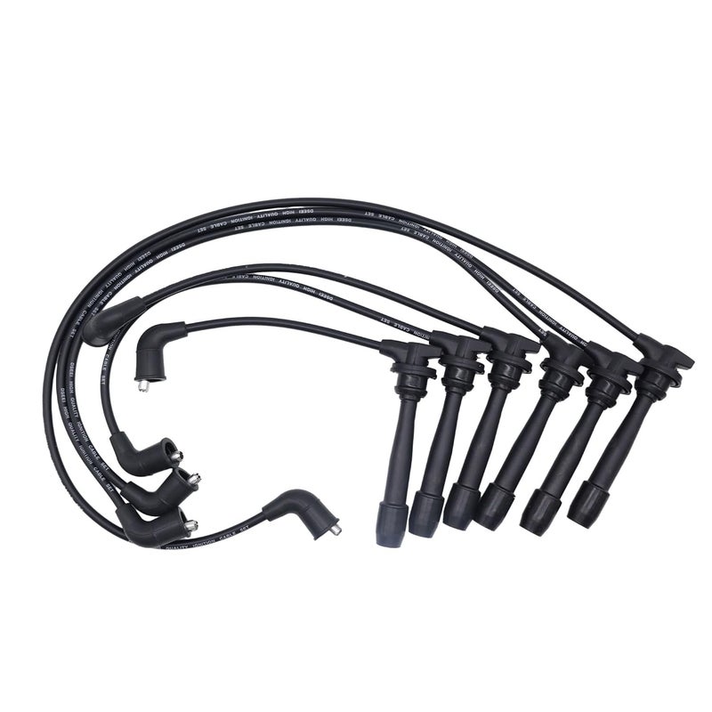 OXCANO 55803 Ignition Spark Plug Wires Set of 6 Compatible with Santa Fe 2001 2002 2003 2004 2005 2006, Sonata 1999 2000 2001 2002 2003 2004 2005, Tiburon 2003-2008, Magentis, Optima - Image 1